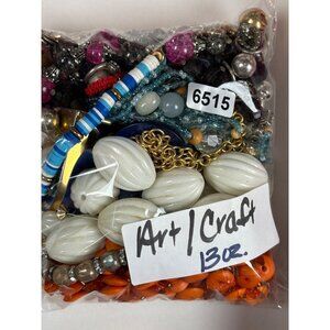 Mixed Jewelry Lot For Art & Craft Projects 13oz White Beads Blue Bracelets Orang